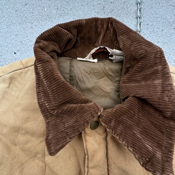 Vintage Walls Blizzard Pruf Insulated Canvas Quilted Lined Jacket Men XL Brown - Picture 8 of 16